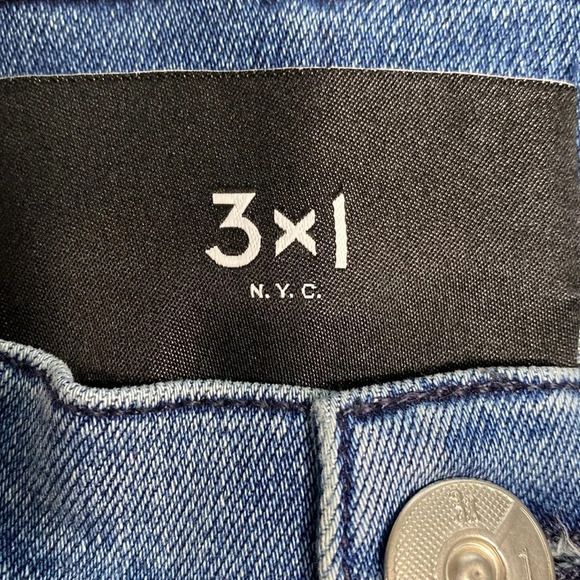 3x1 Higher Ground Jesse Straight Medium Wash Raw Hem Skinny Jeans Size 26 - Picture 5 of 6